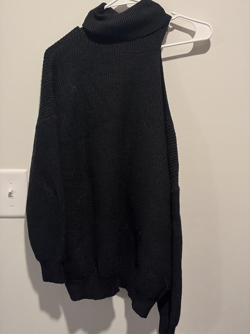 Men's Black Turtleneck Knit Sweater